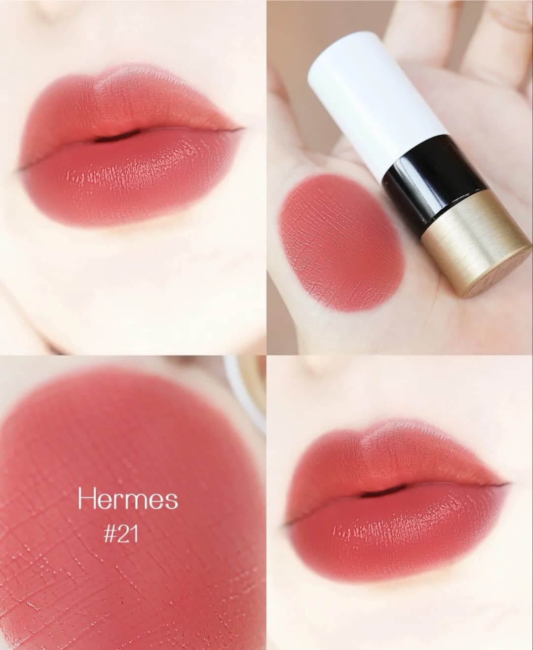 21 is incredibly moisturizing with a peach tea scent, reminiscent of jade dragon. It looks great even on warm skin tones without makeup. The satin finish is truly moisturizing.