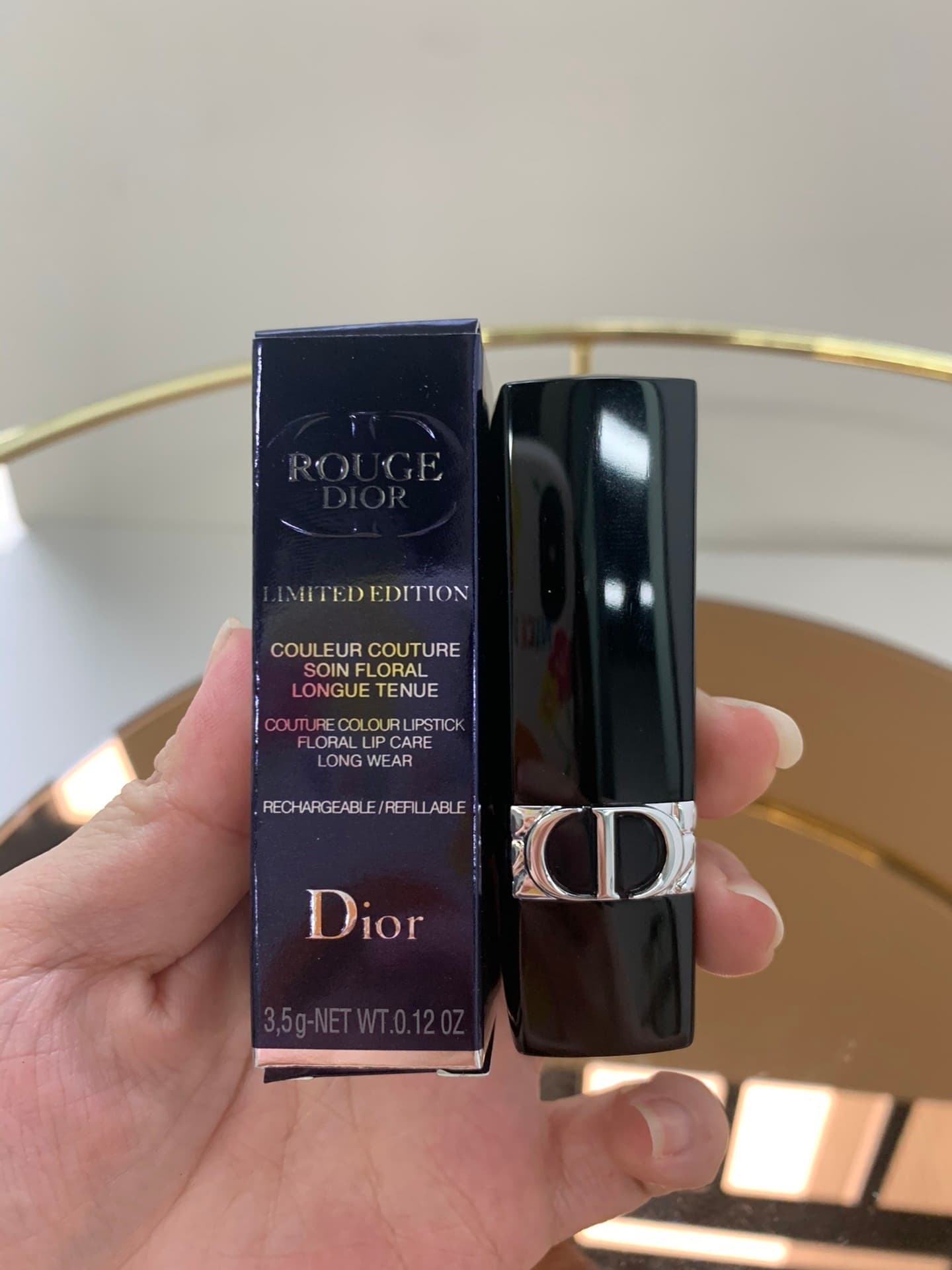 Dior Fall 2019 limited edition Velvet 720 from the boutique is absolutely stunning! The embossed bullet is breathtakingly beautiful!! I love the soft, gentle jujube rose color; it exudes confidence and power~
