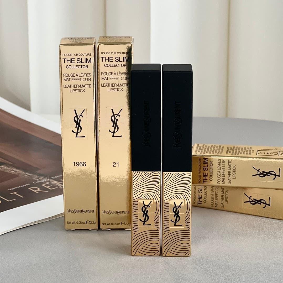 New product YSL Saint Laurent star color limited gold pattern small gold bar lipstick Spot color number: 1966-21