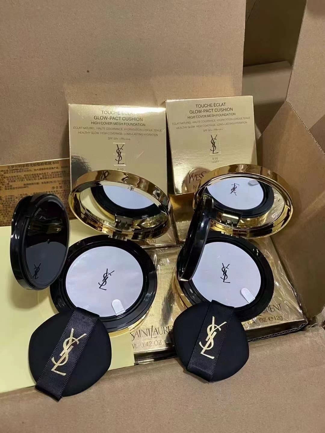 Mingtong version: YSL Saint Laurent Classic Leather Cushion Liquid Foundation BB Cream✔Black leather, pink leather B10, B20, available from stock