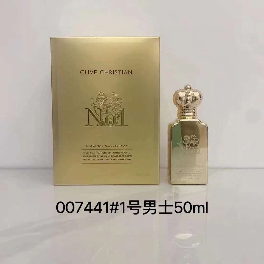 Clive Christian No. 1, 2001 Men's Fragrance 50ml Fragrance Family: Woody Oriental Top Notes: Cardamom, Nutmeg, Sweet Pepper, Lime, Mandarin Orange, Artemisia, Grapefruit, Caraway Middle Notes: Iris, Ylang-ylang, Jasmine, Lily of the Valley, Heliotrope, Rose Base Notes: Sandalwood, Amber, Musk, Vanilla, Tonka Bean, Cedarwood, Vetiver